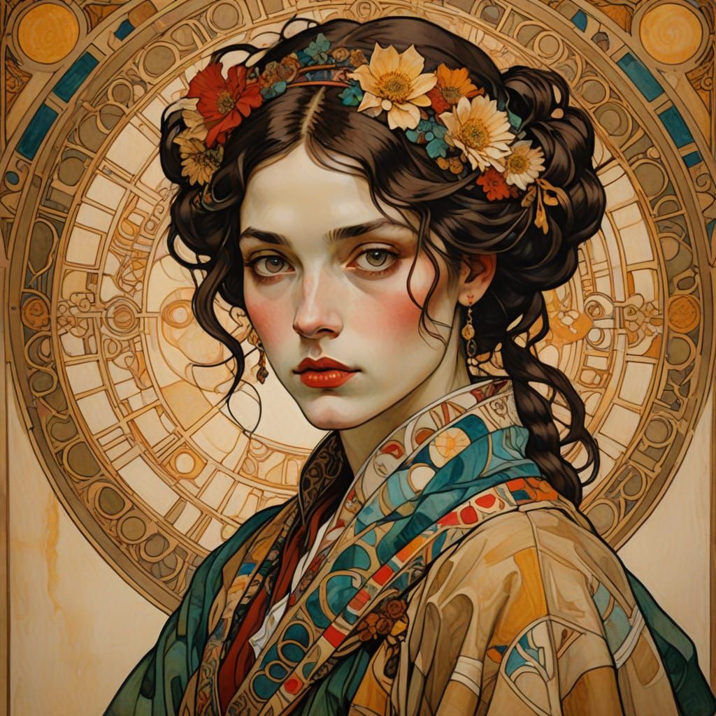 Golden Goddess in Opulent Byzantine Splendor