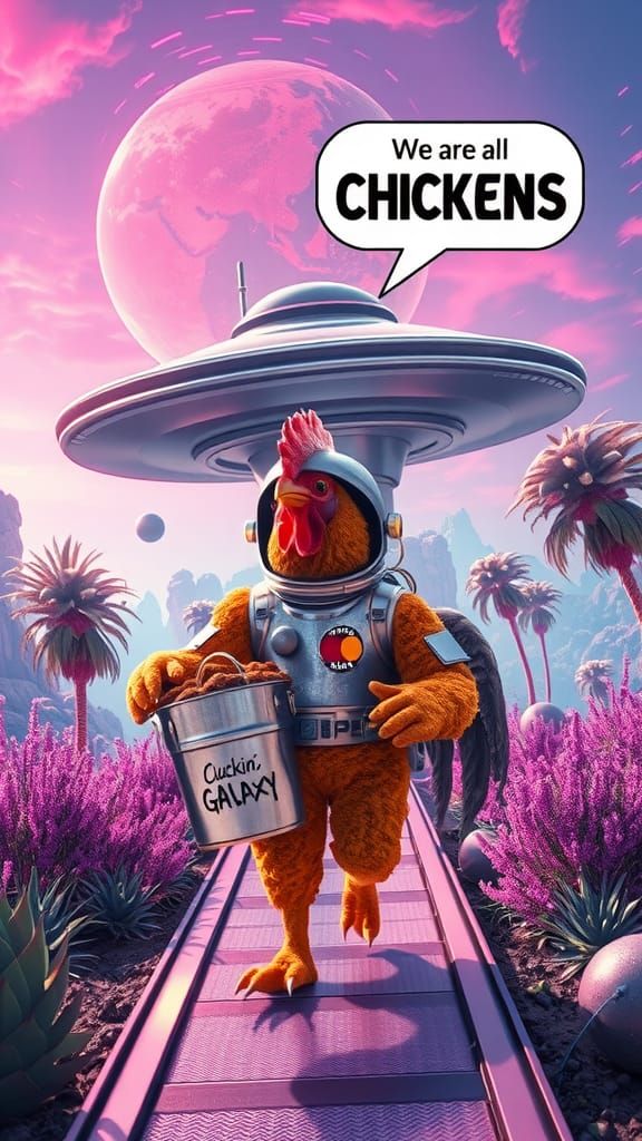 Chicken Saucer Lands on Alien Planet