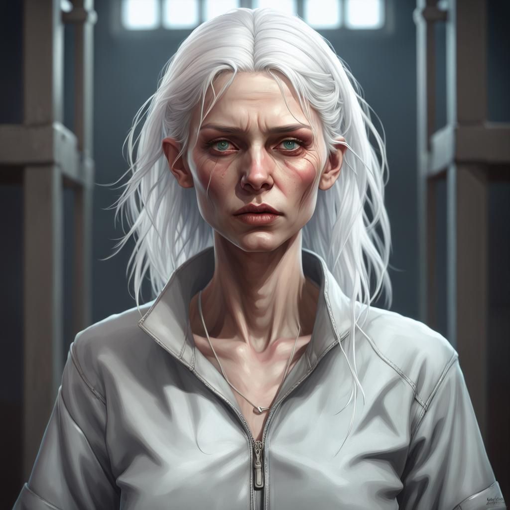 Malnourished Woman Portrait in Hyperdetailed Digital Art