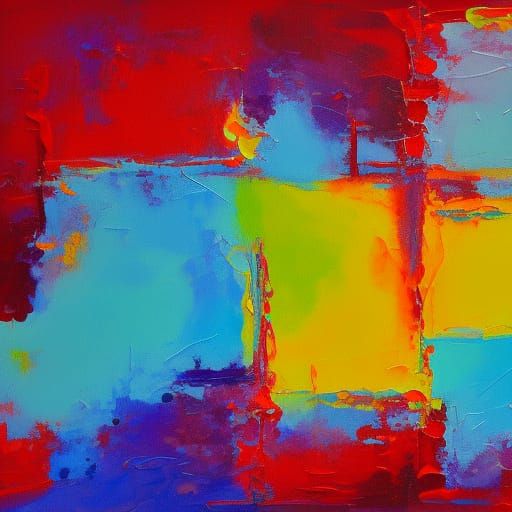 Abstract Painting with Complementary Colors