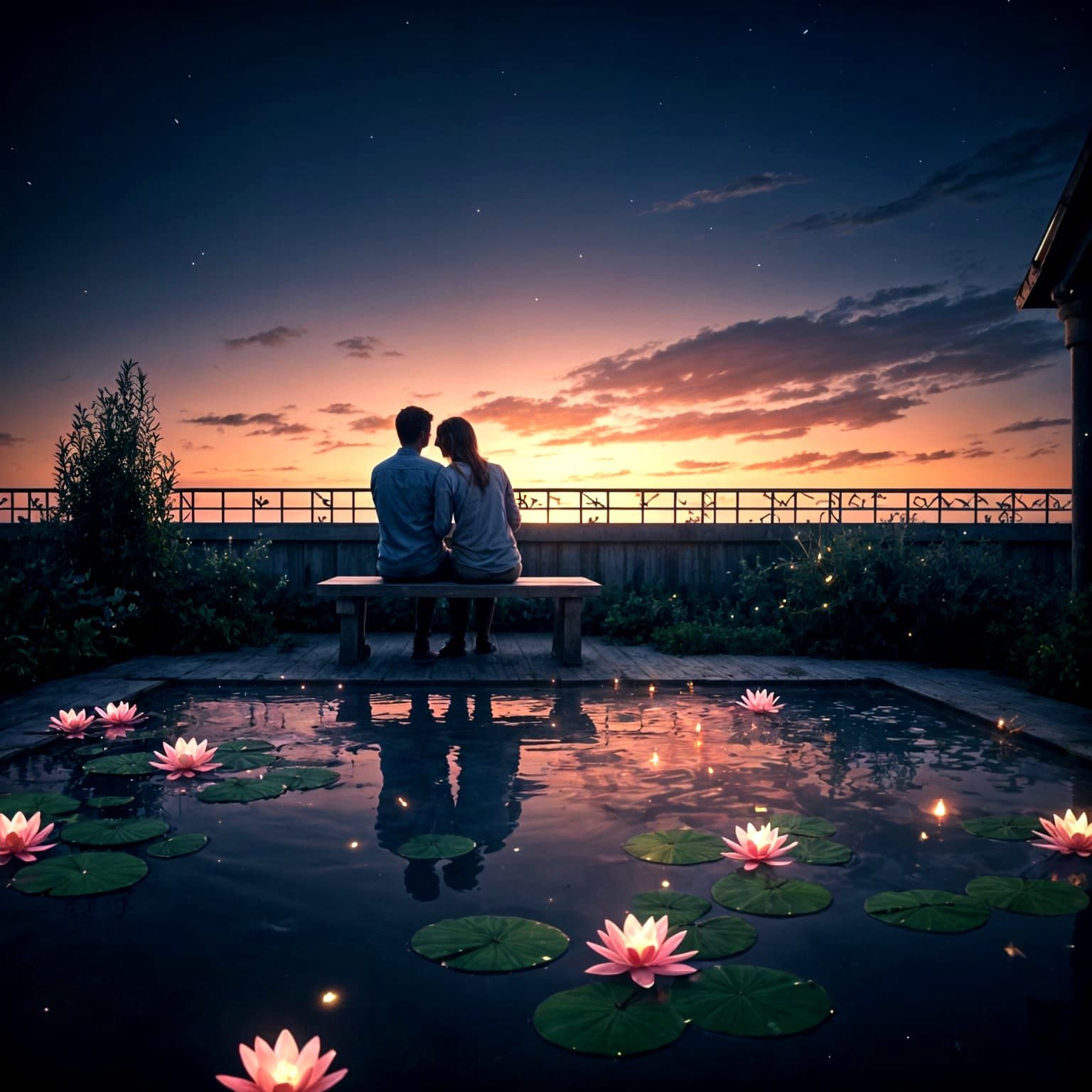 Enchanted Rooftop Serenade at Sunset