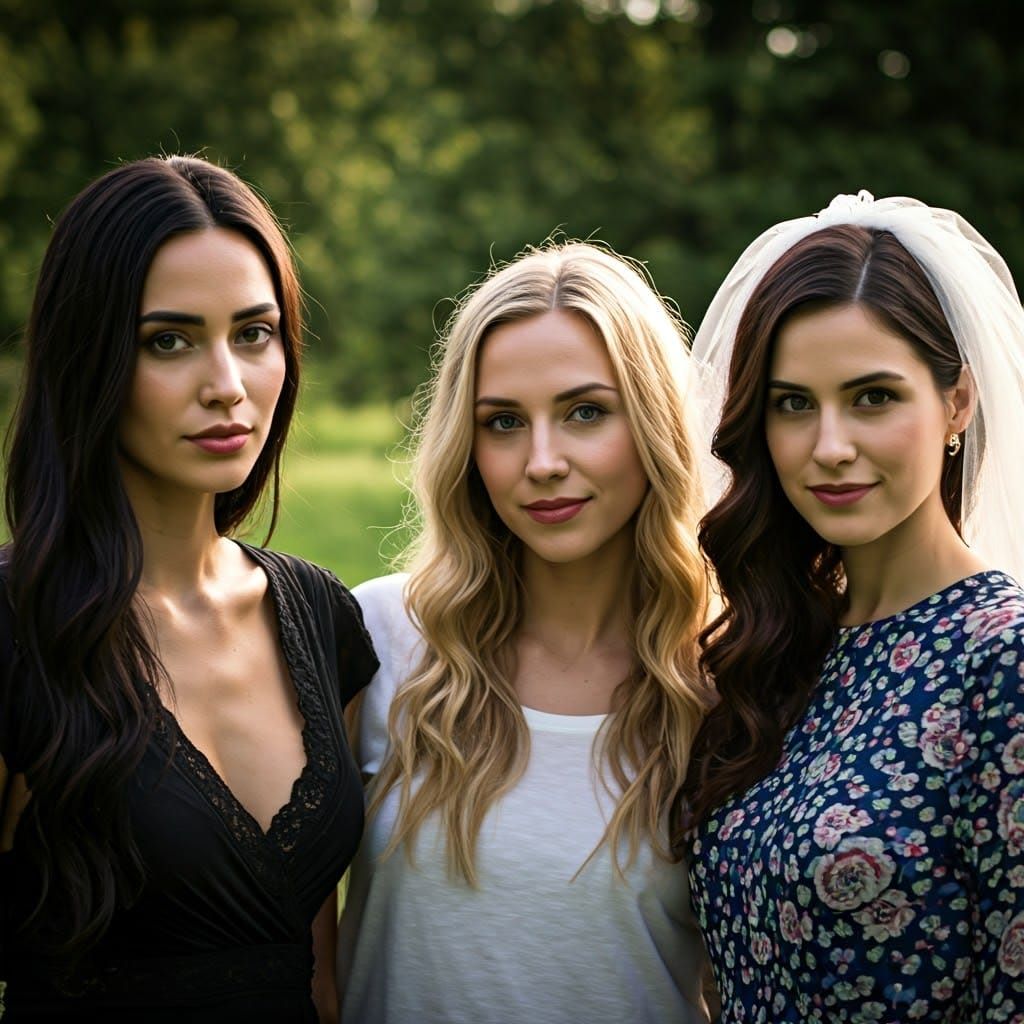 Hyperrealistic Photo of Seven Women in Natural Light