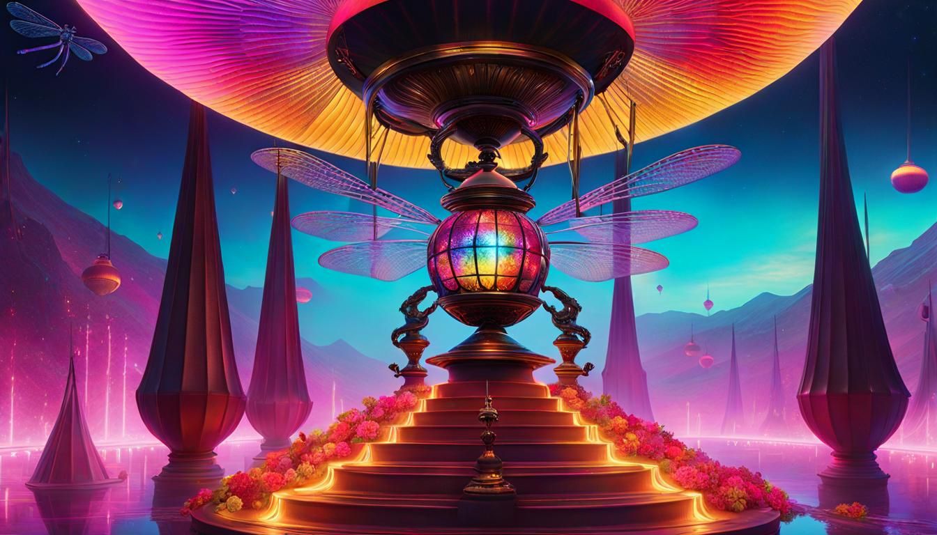 Volcanic Quantum Singularity in Vaporwave Style