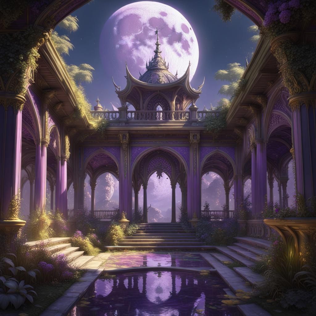 Elven Queen's Palace: Dark Fantasy Concept Art