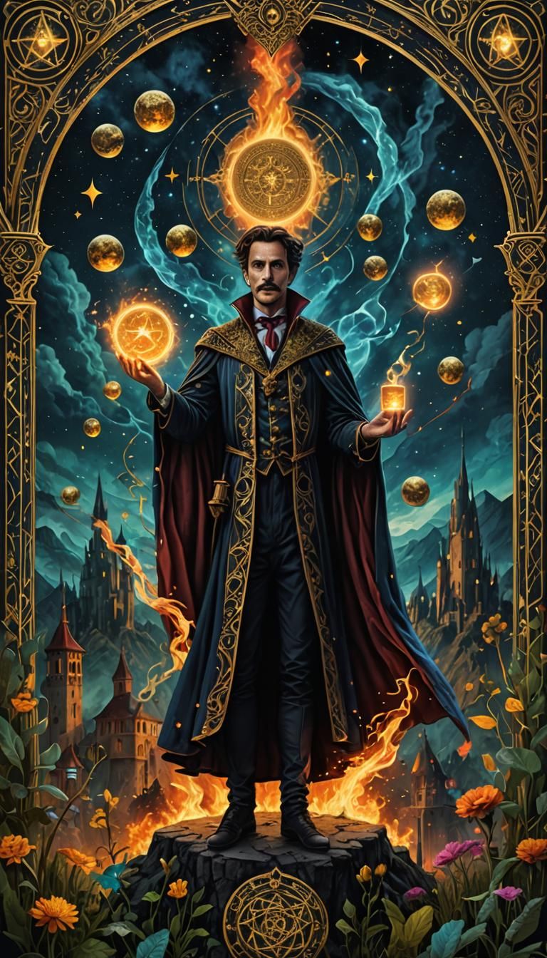 The Magician Tarot Card in Digital Matte Painting