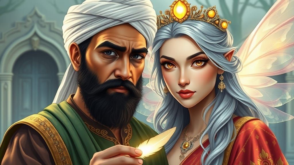 Ancient-Style Digital Portrait of Haji Jafar and Noor in 4K ...