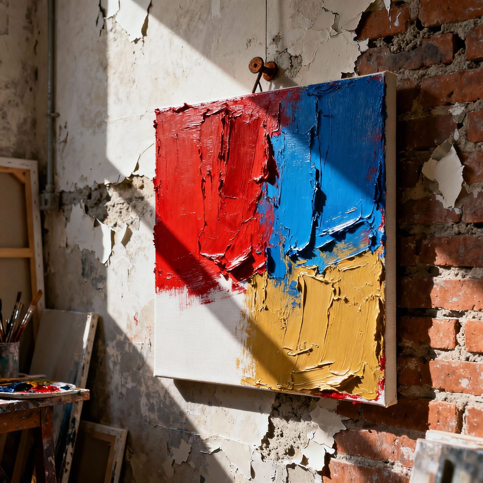 Stunning Impasto Painting with 3D Texture on Studio Wall