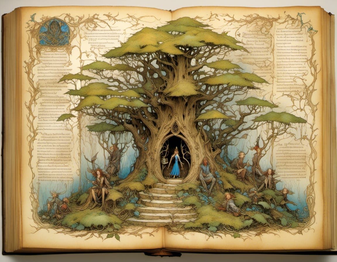 Illuminated Manuscript Page: Secretive Wood Elves