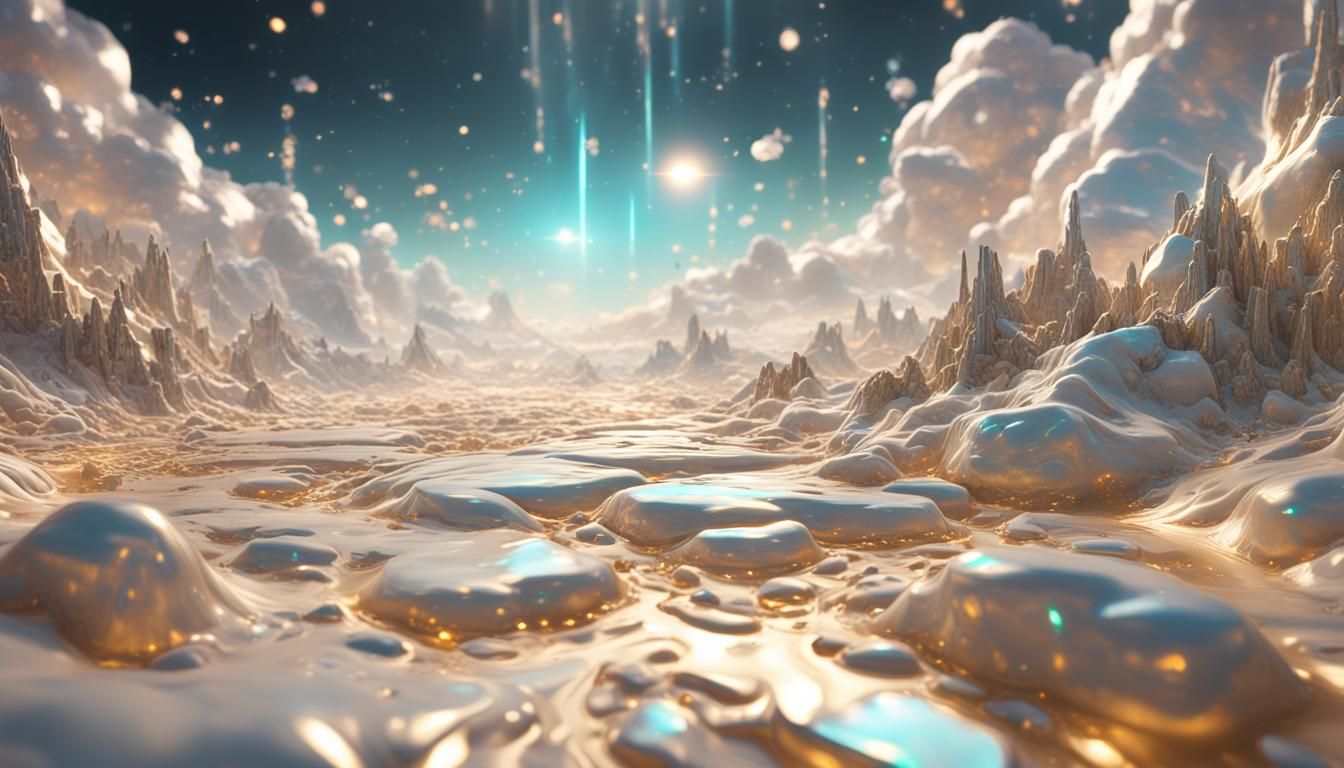 Vanilla Cloud Dessert in Dystopian Sci-Fi Style