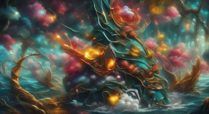 Gorgeous Elven Mermaid Scene in Bright Colors