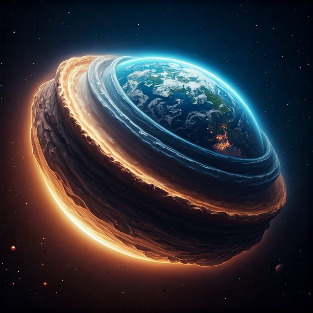 Earth's Formation to Blue Planet: Digital Art