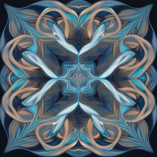 Complex Abstract Shapes in Dreamlike Digital Art