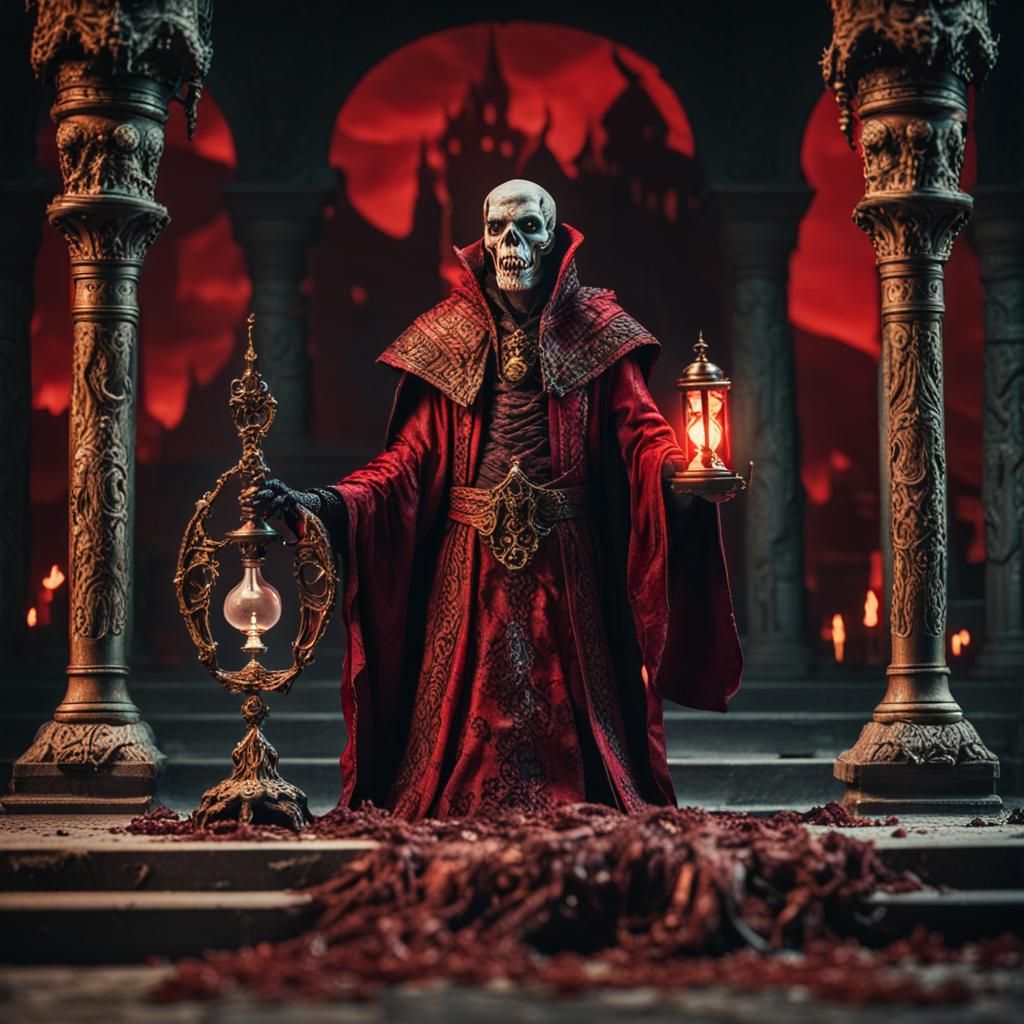 Dramatic Undead Lich with Hourglass