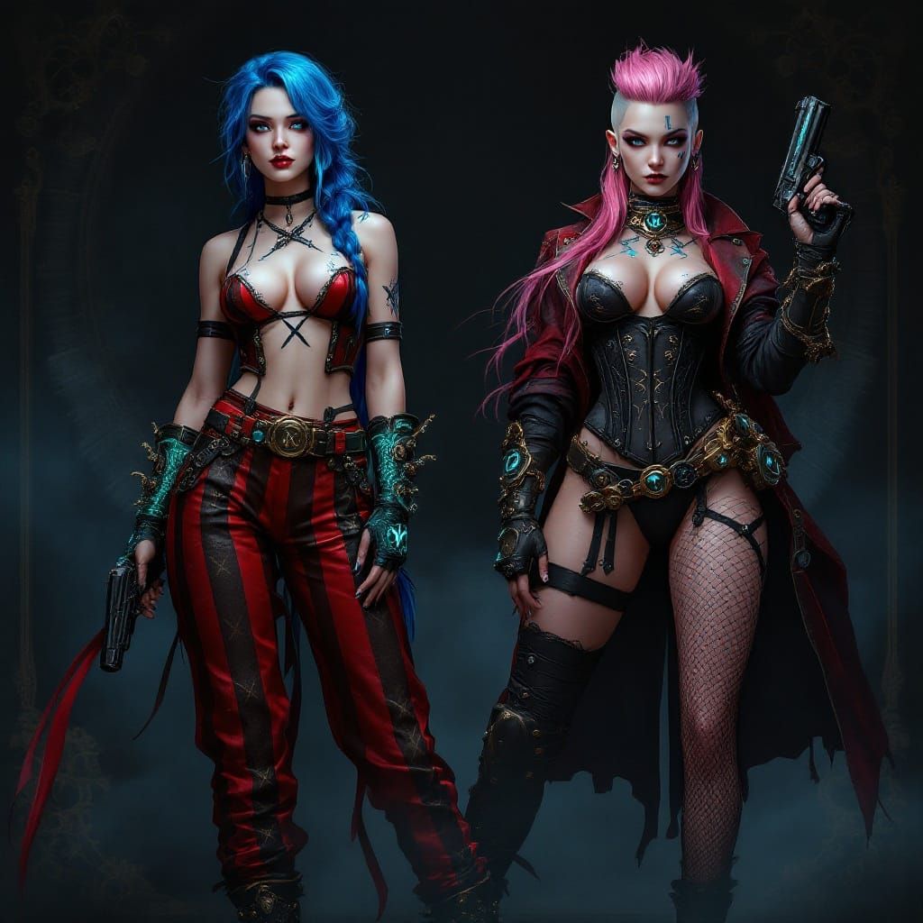 Goth Steampunk Jinx in Immersive Matte Background