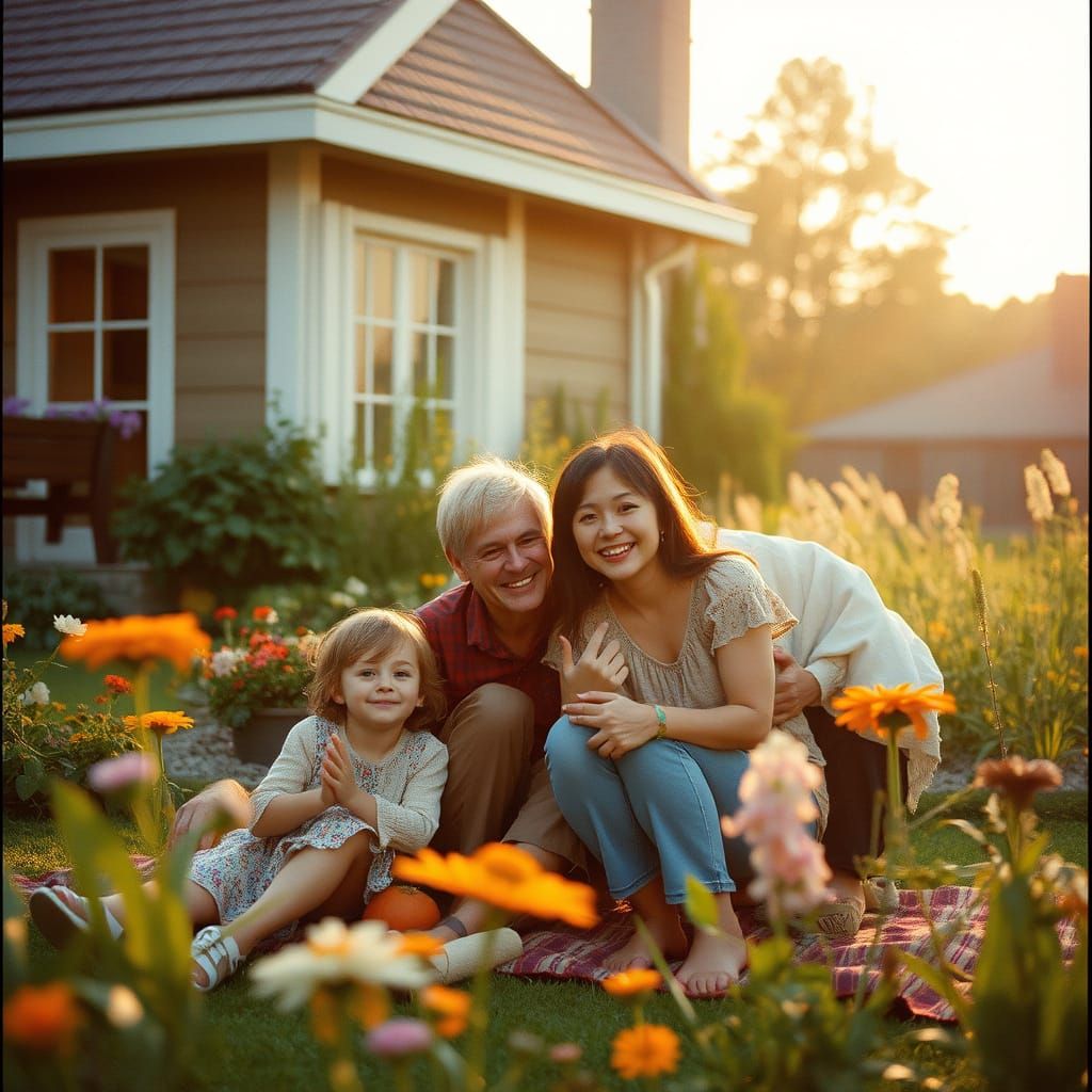 Surreal Family Portrait in Cinematic Film Style