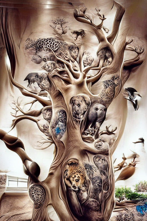 Minimalist Tree Silhouette at Twilight