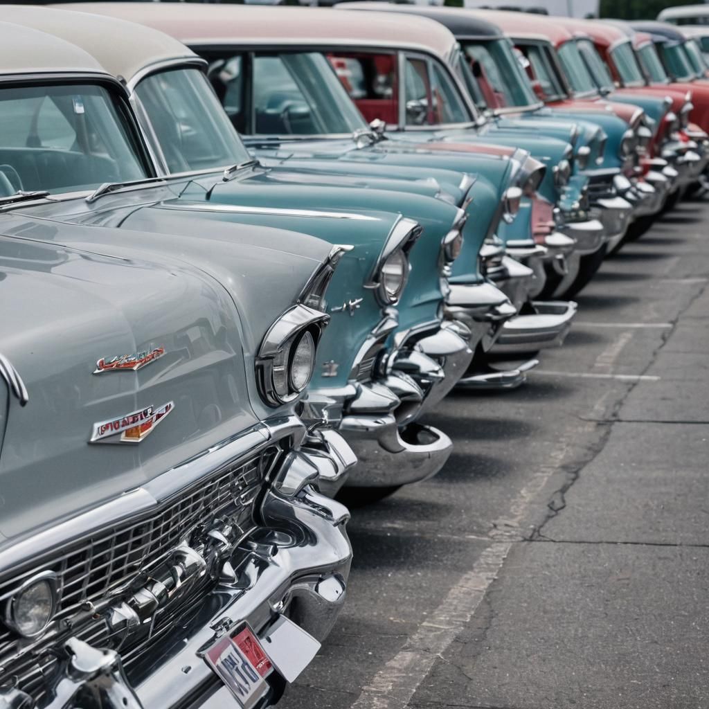 Classic 1957 Chevy Bel Airs at Car Show