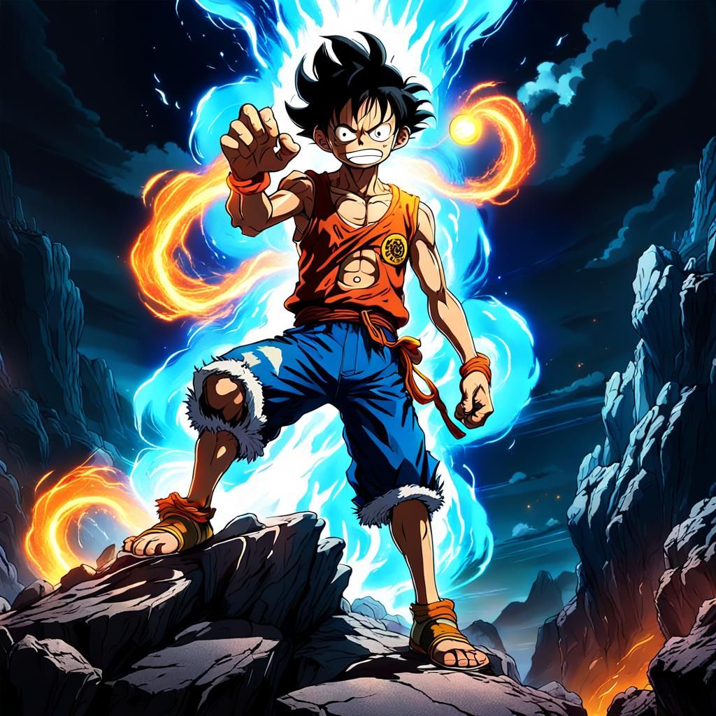 Luffy Gear 5 Concept Art in Anime Style