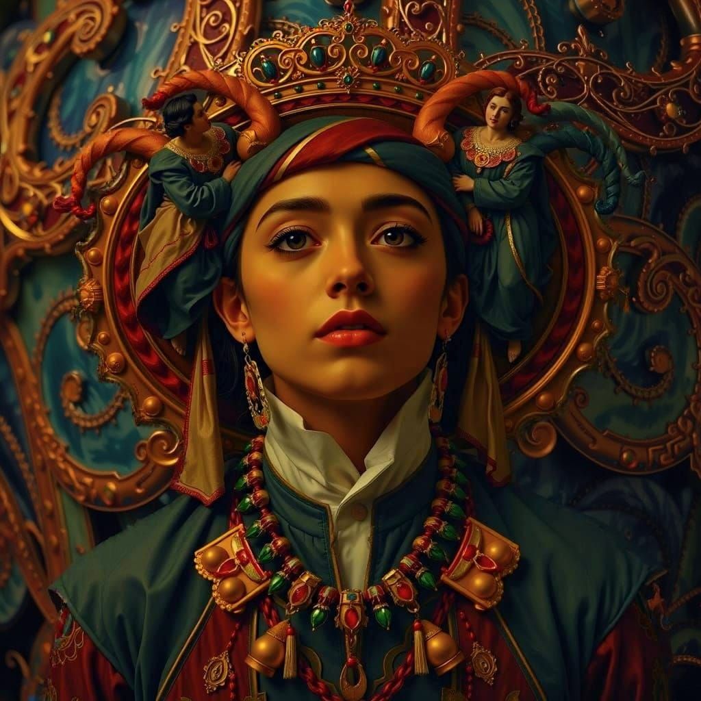 Intricate Fractal Hair as Cloisonné Enamel Art