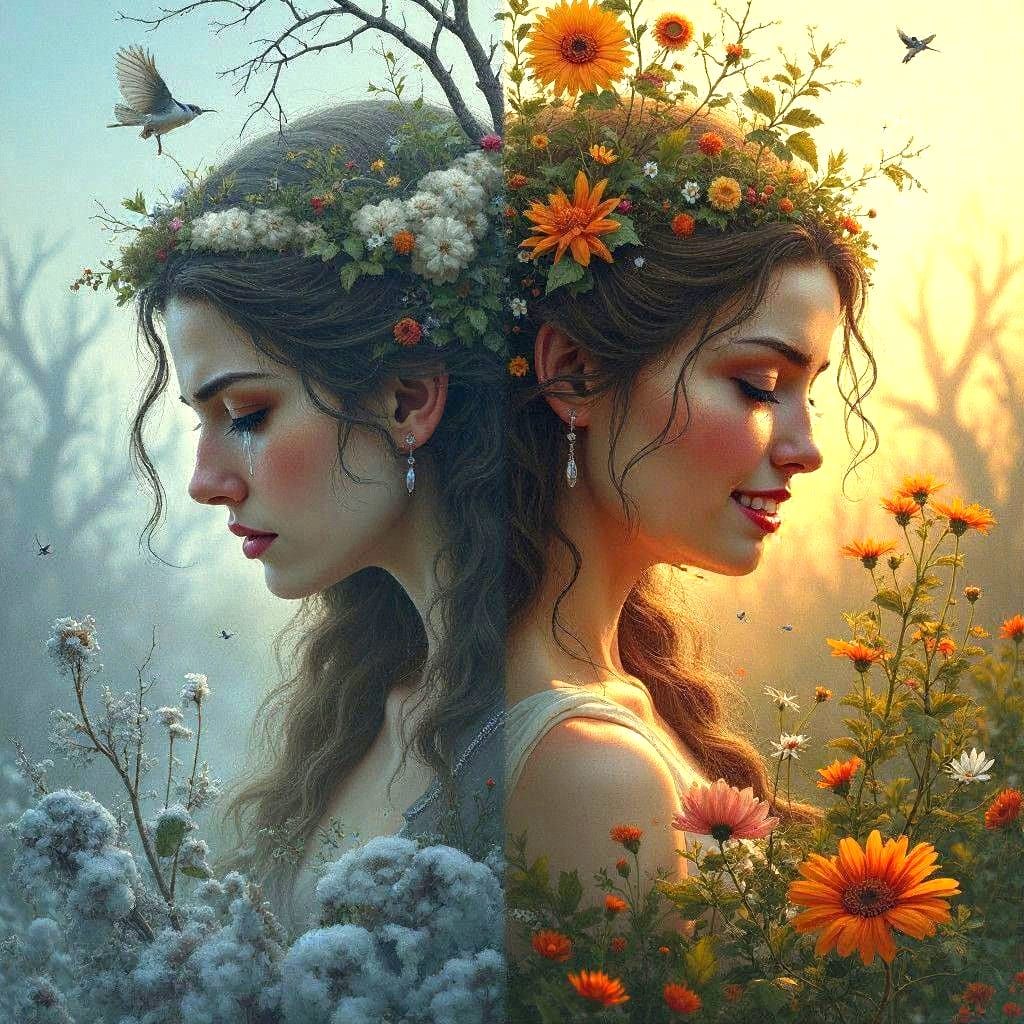 Demeter: Winter's Grief, Summer's Joy in Matte Painting