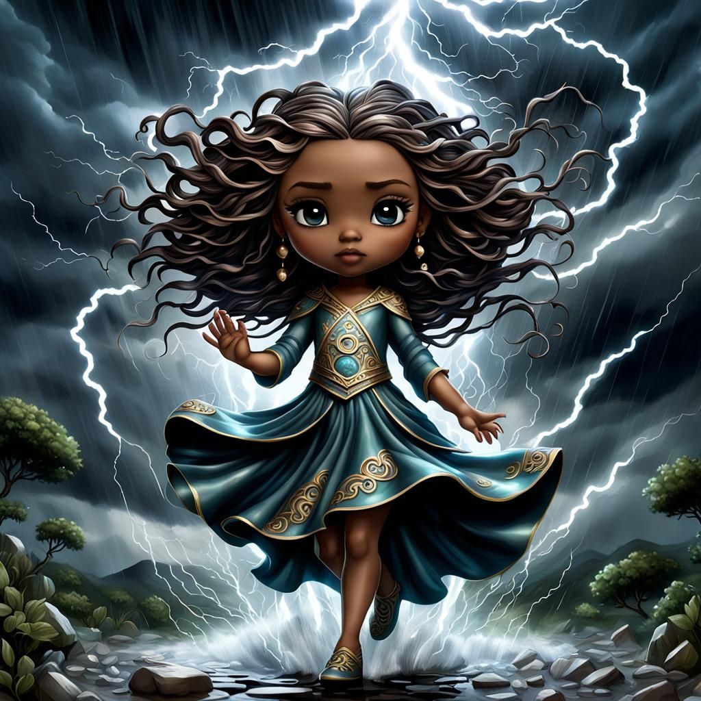 Chibi Goddess Creates a Storm in 3D