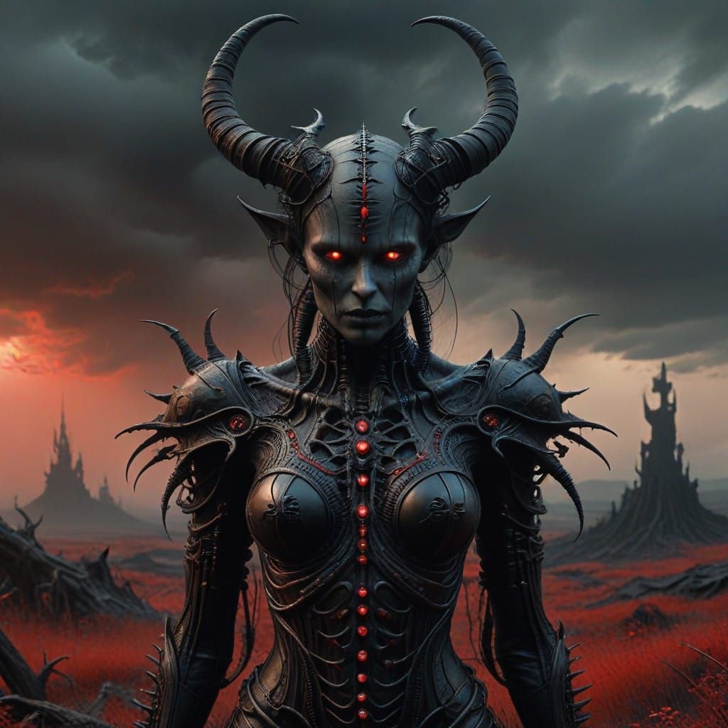 Mysterious Dark Fae in Haunting Gothic Landscape