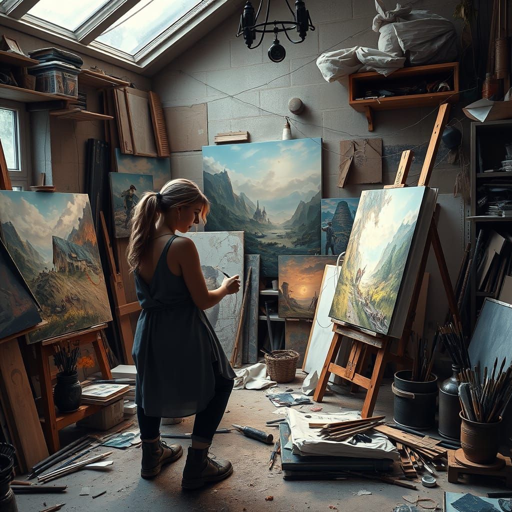 Artist's Studio: Intense Focus in 3D Game Style