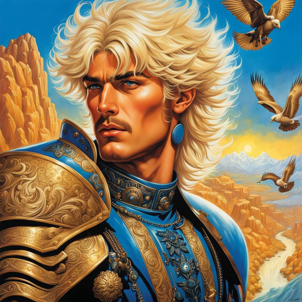 beautiful blond bishonen boy blue karol bak, clyde caldwell,...