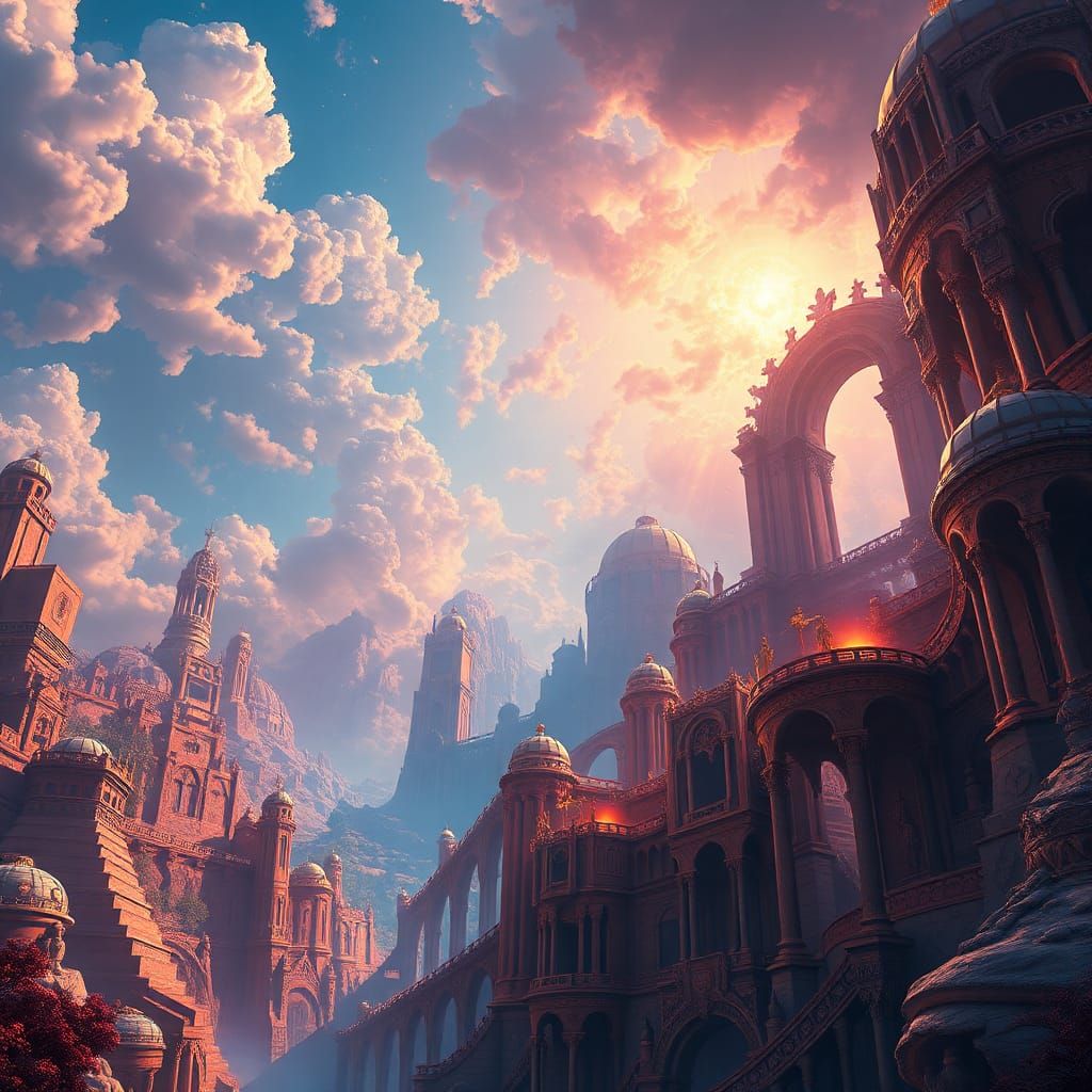 Vivid Matte Painting of an Ethereal Heaven
