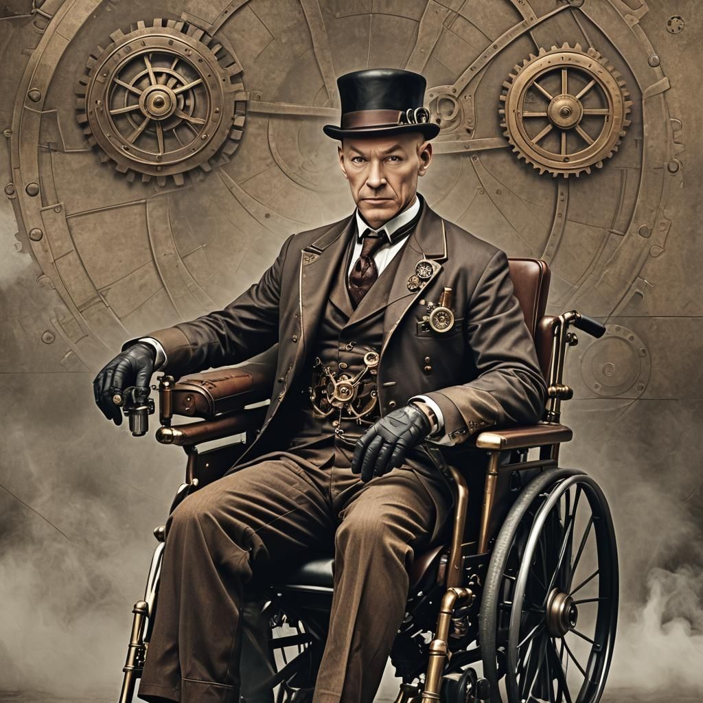 Steampunk Professor X in Wheelchair
