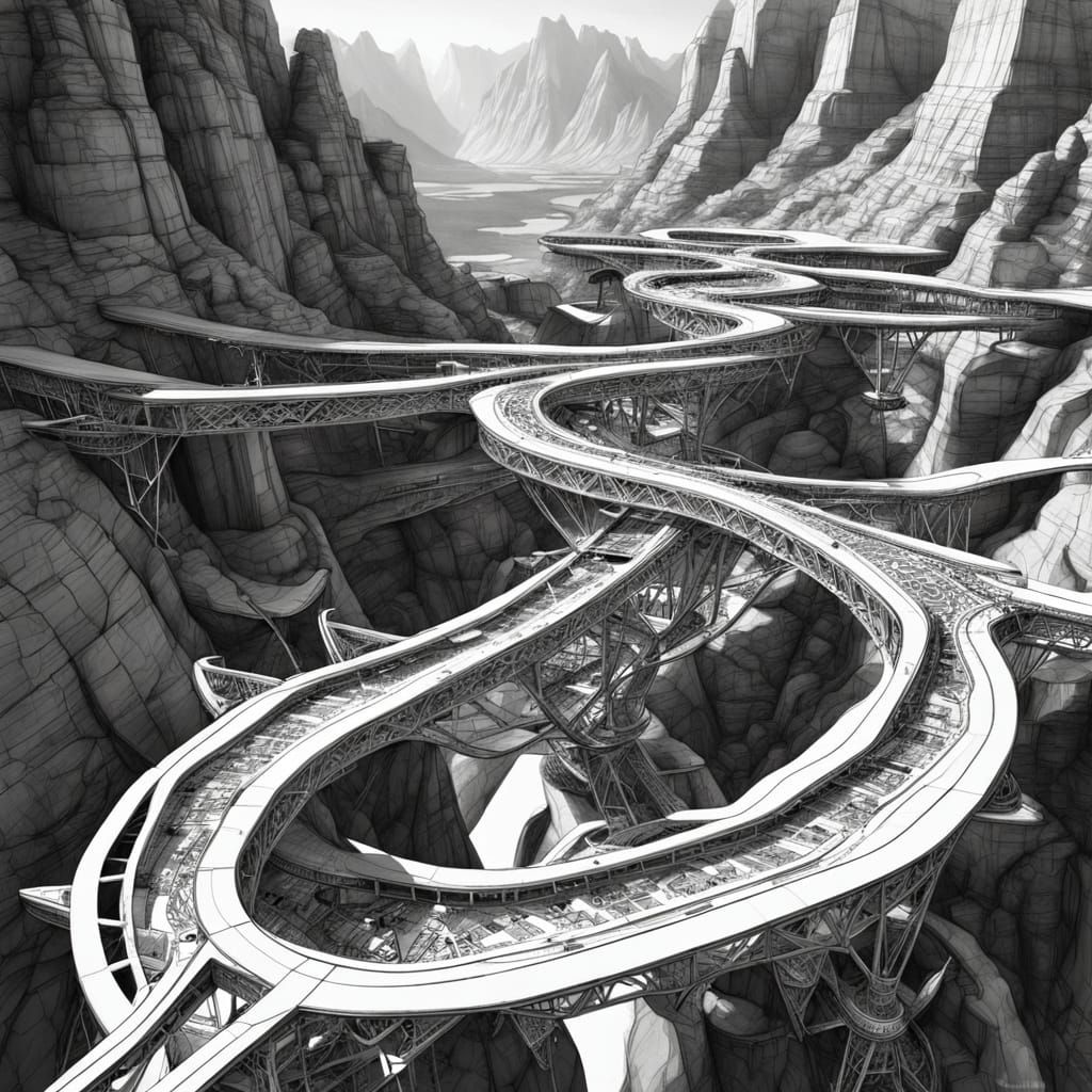 Futuristic interlocking bridges