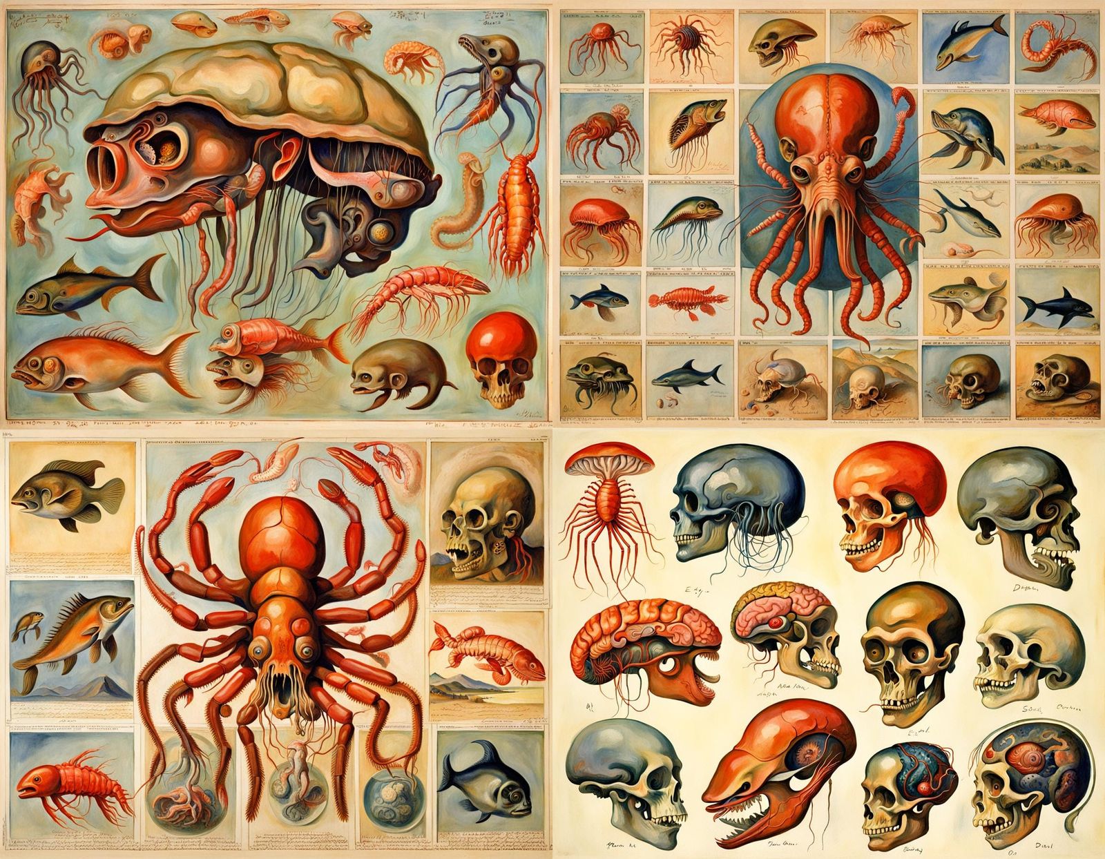 Surreal Hybrid Creature Inspired by Expressionist Art