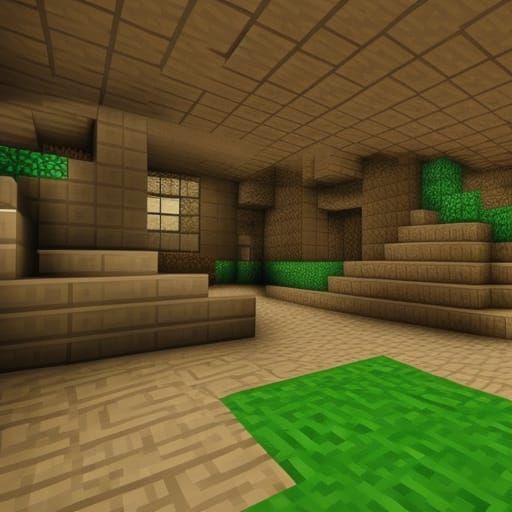 Minecraft 3D Render with Realistic Shading