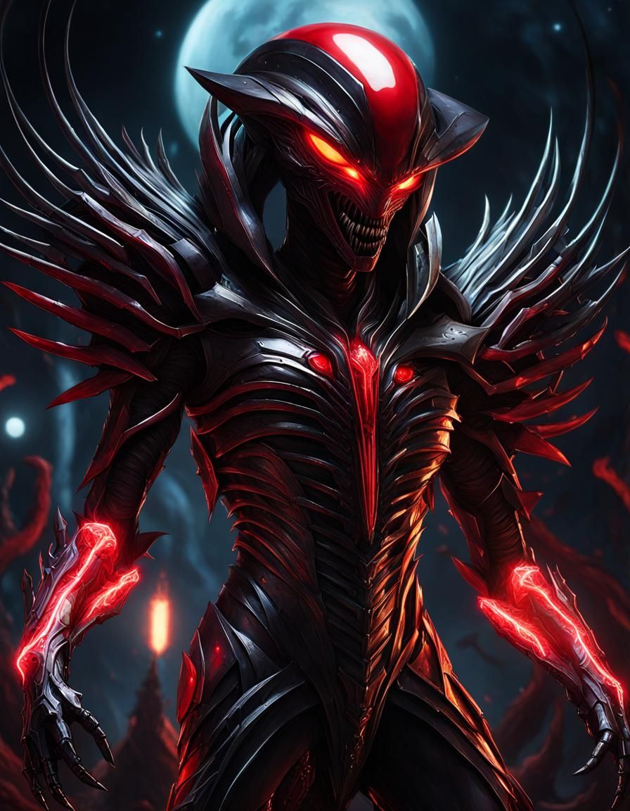 Hyperdetailed Alien Warrior in Sci-Fi Armor