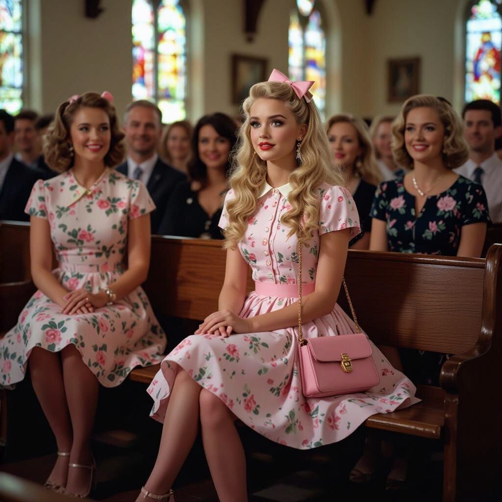 Shy Young Man in 1950s Crossdressing Style