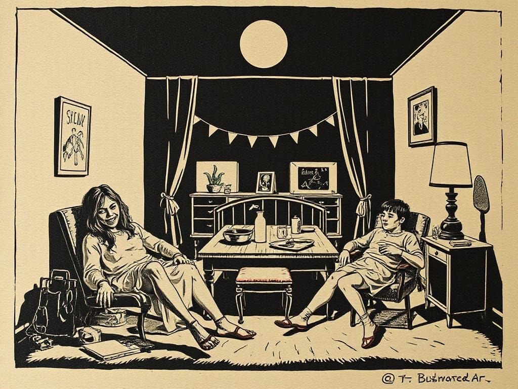 Midnight Slumber Party in Zombiecore Woodcut