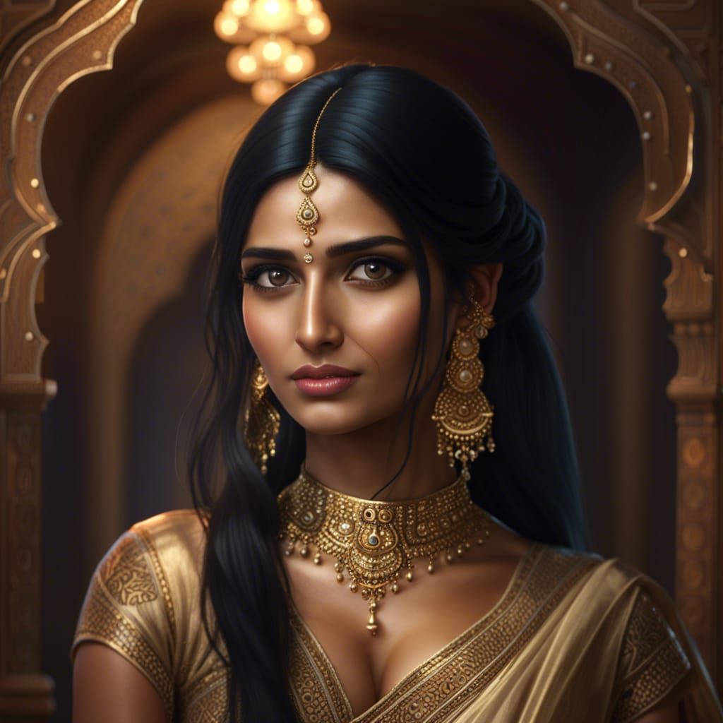 Beautiful Indian Woman in Traditional Dress Portrait