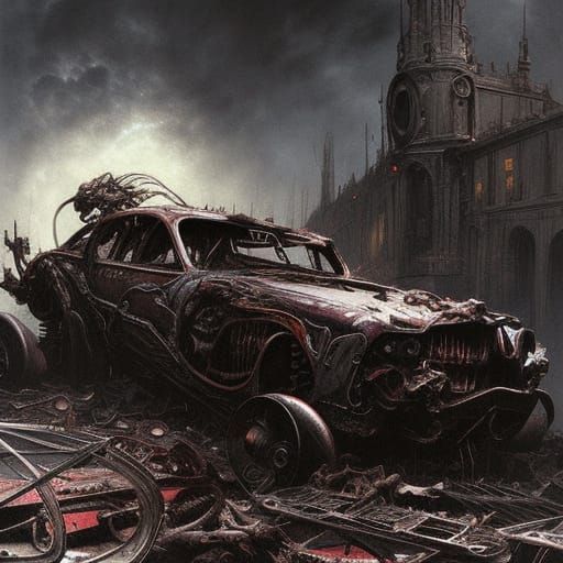 Twisted Metal: Dark Horror in Doré Style