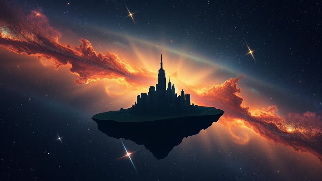 Manhattan Island Floats in Deep Space Near Carina Nebula