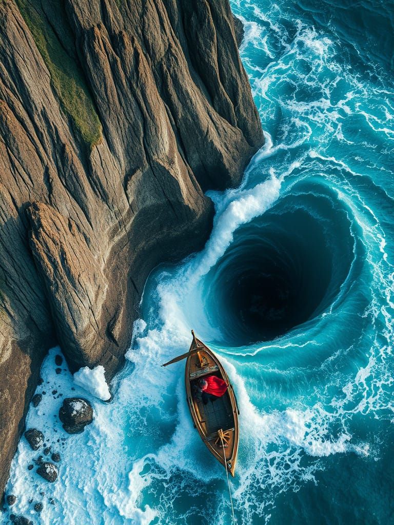 Majestic Mountainside Cascades into Turbulent Sea in Epic Fa...