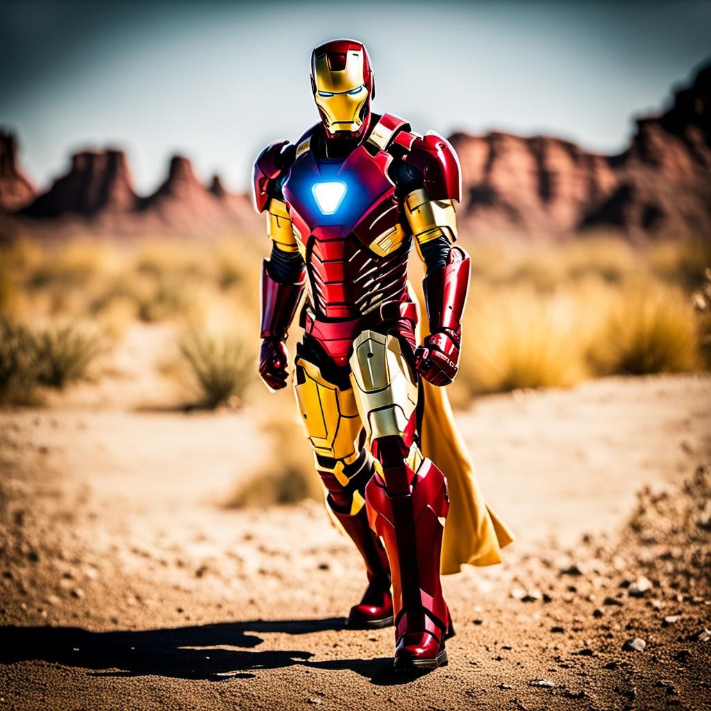 Futuristic Cowboy: Iron Mask in Professional Photography