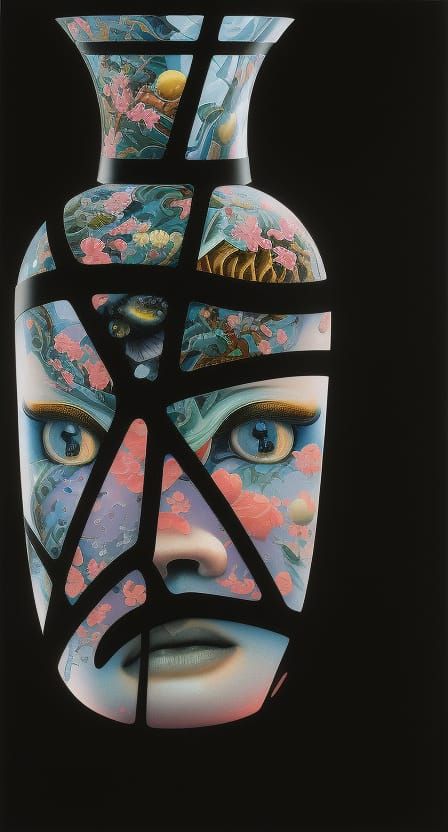 Surreal Anatomical Forms in Alien Koi Landscape