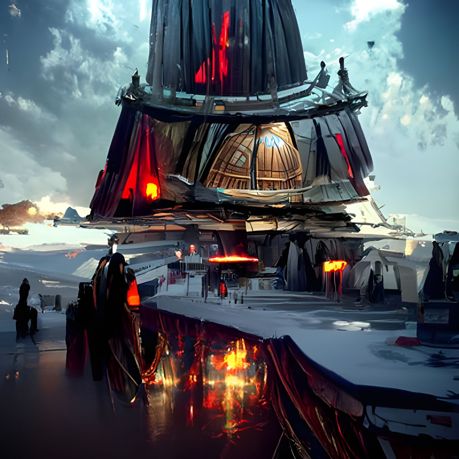 Fantasy Landscape with Sith Temple, Digital Painting