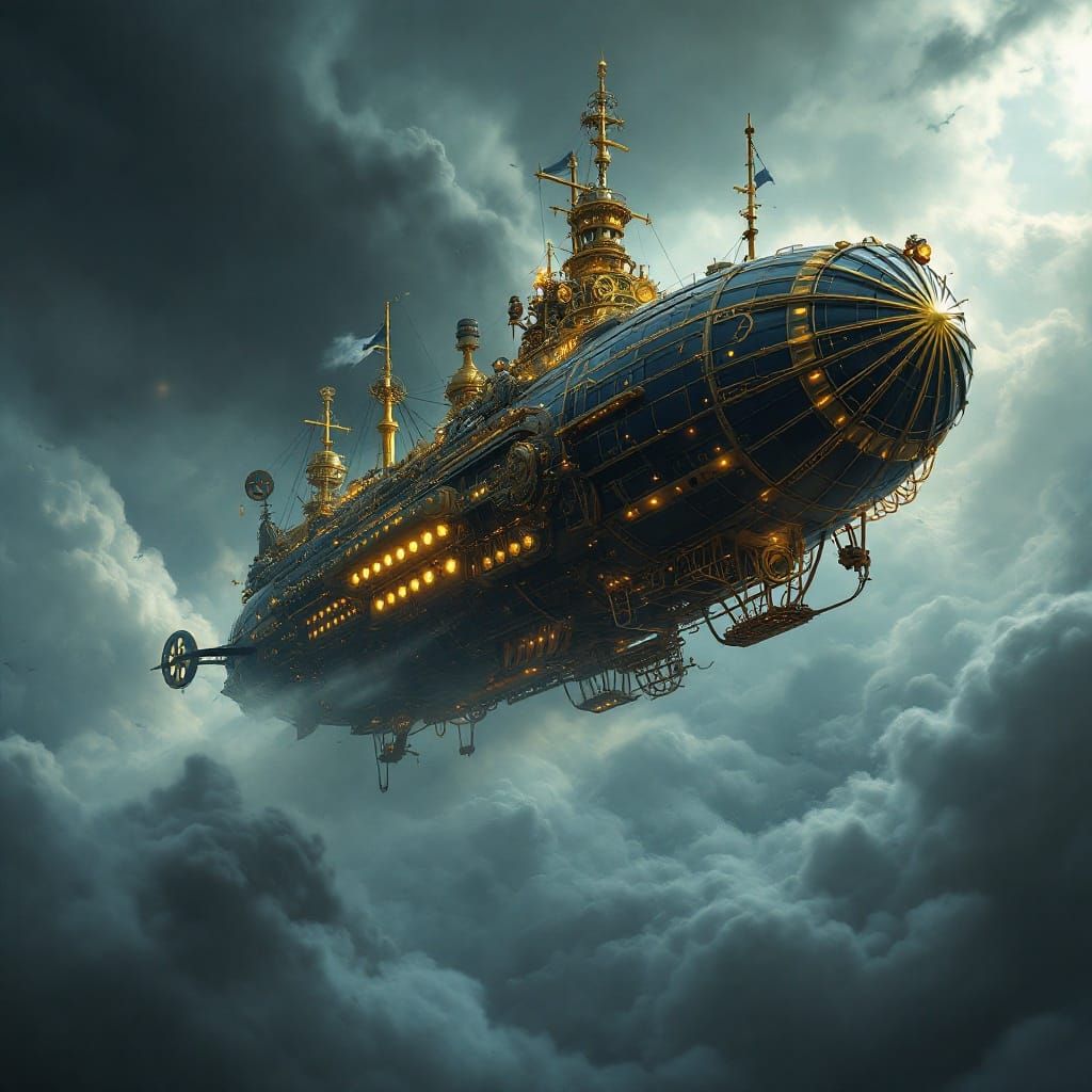 Steampunk Airship Soars Through Tempestuous Skies in Cinemat...