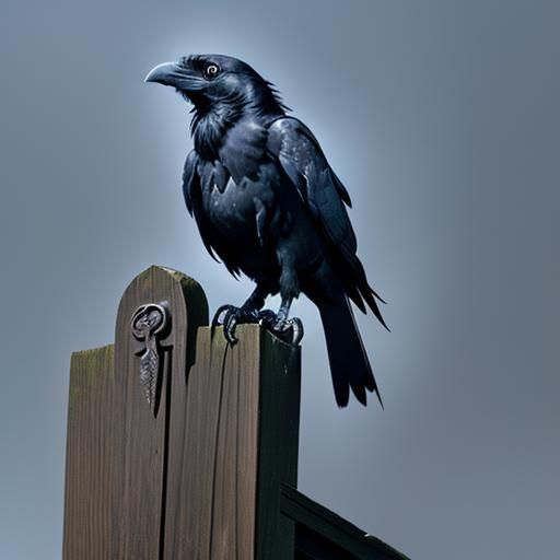 a single raven perched on the back of the Devil's Advocate's seat, a subtle symbol of bad omens.