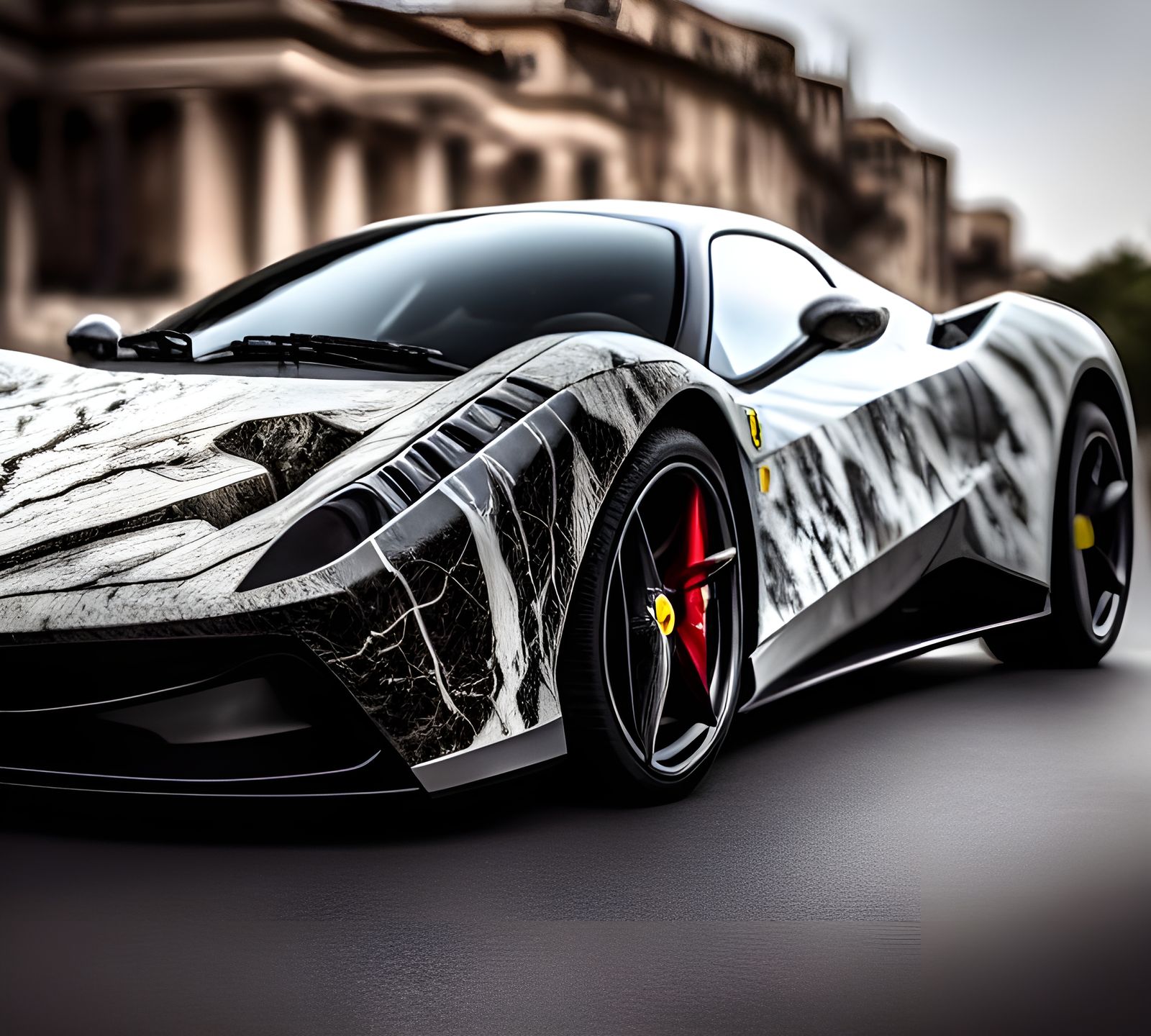 Michelangelo Ferrari Hybrid Sculpture in 4K