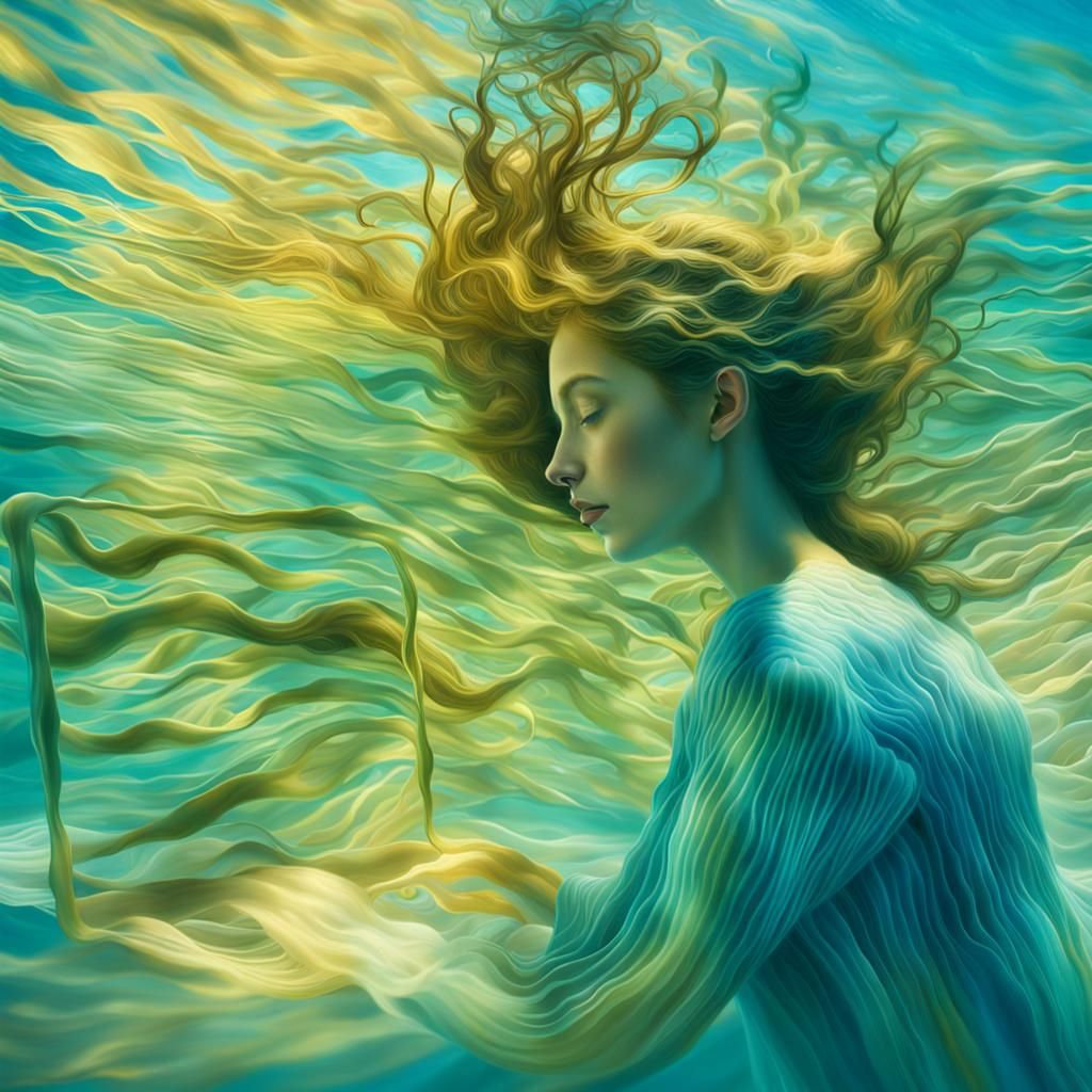 Ethereal Underwater Portrait of Women in Surrealism