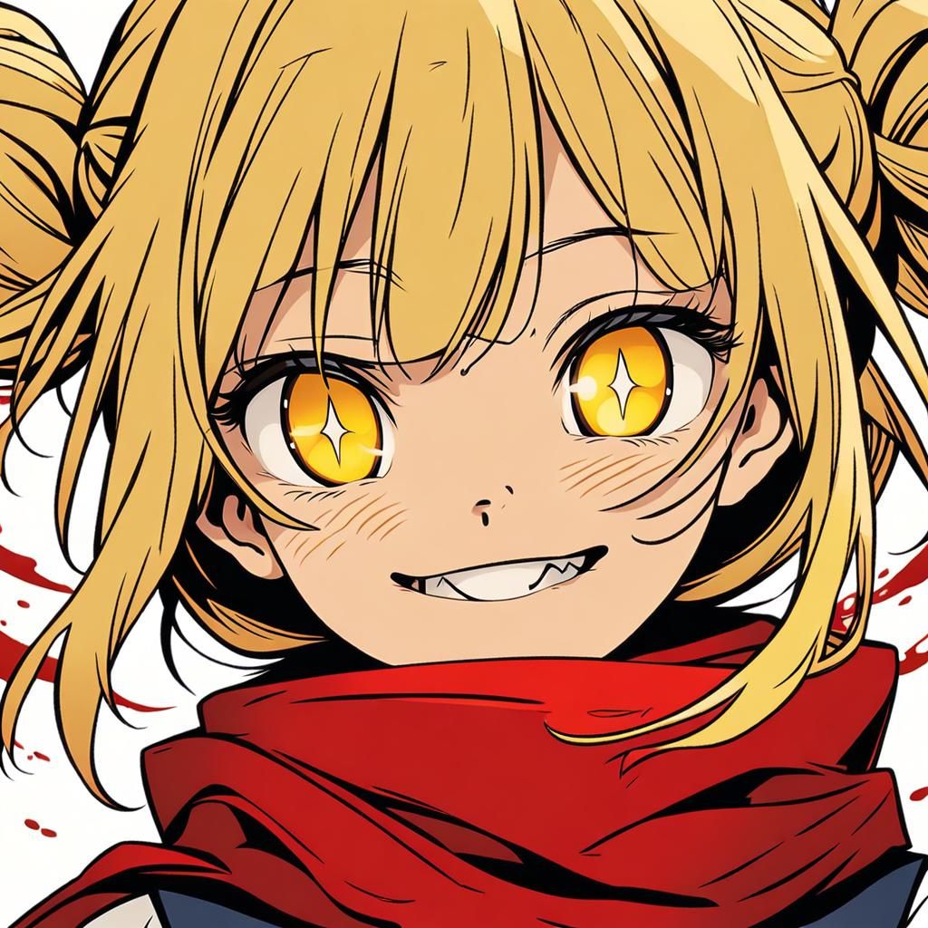 Anime Portrait of Girl with Blonde Buns in Manga Style