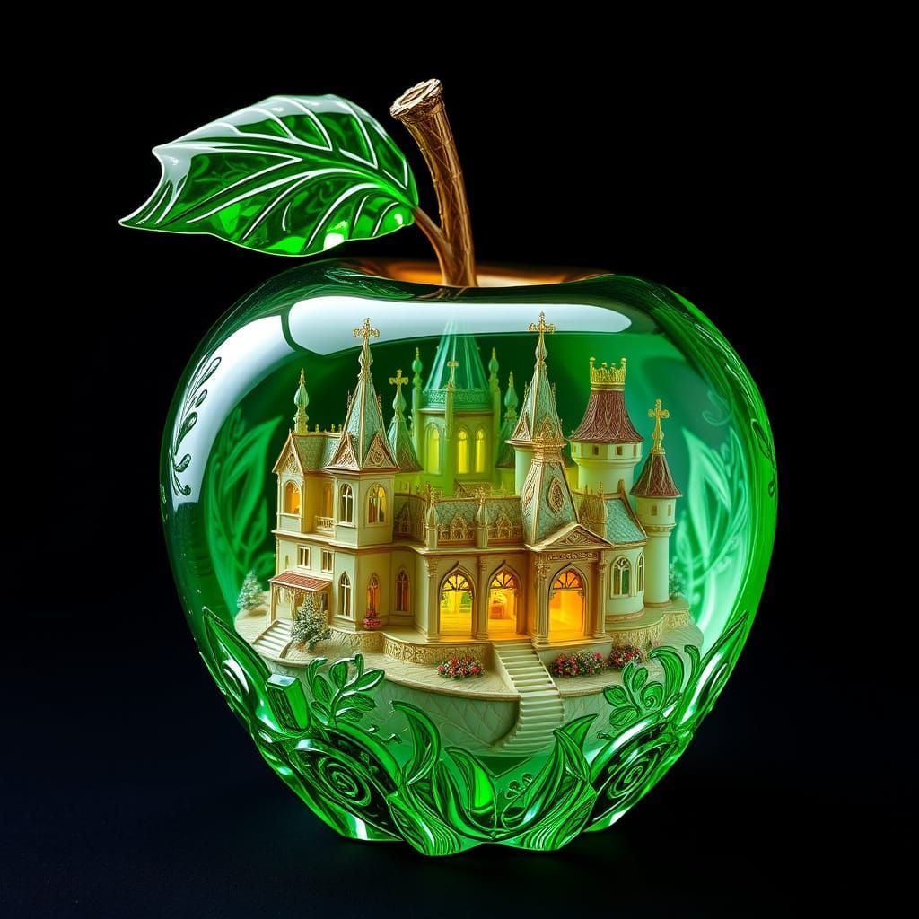 Enchanted Emerald Apple Palace in Baroque Style