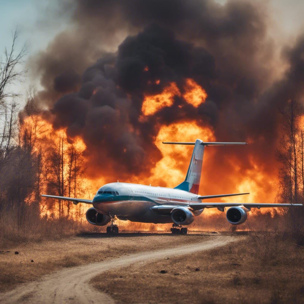 Russian Plane Attacks Burning Village: Photography